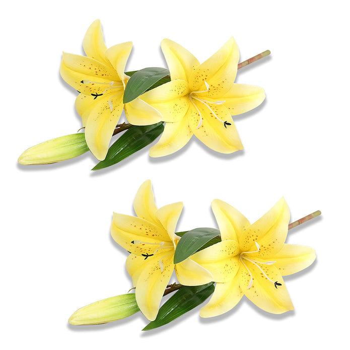 Artificial Oriental Lily Flower Sticks for Home Decoration, Faux Flowers for Vases, Decoration Items for Living Room.