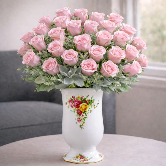 Art Street Artificial Light Pink Rose Flowers Bouquet