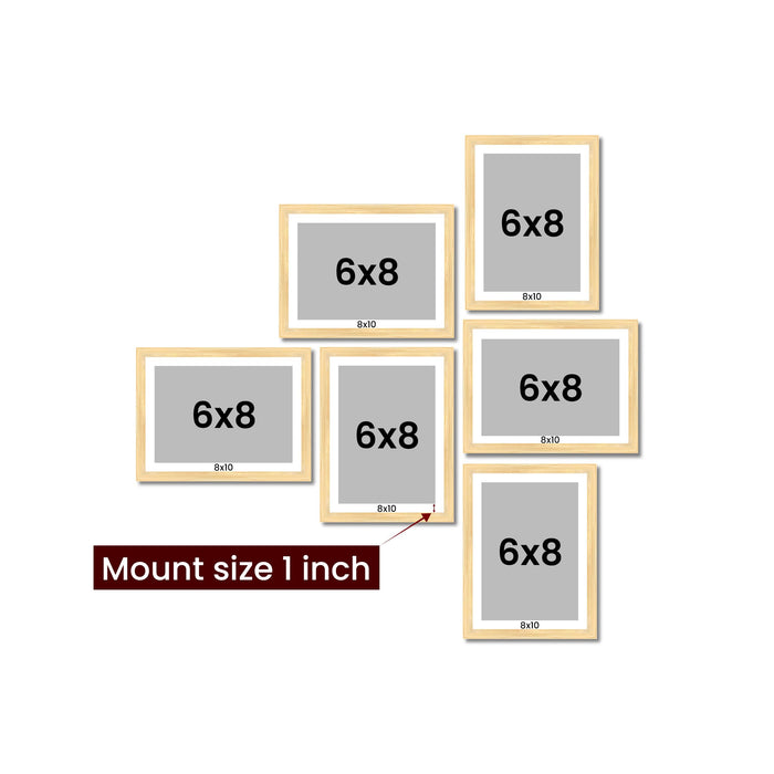 Art Street Family Photo Frame Set of 6 for Wall Decor, Wooden Finish Collage Picture Frames for Living Room, Bedroom & Home Decoration, Multi-Size Wall Hanging Gallery Frame Set, (Size, 4x6 Inch)
