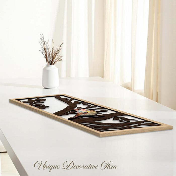 Bird Boho Wall Décor Hanging Set of 3, MDF Cutout Bird Decoration for Wall, Abstract Art 23x48 cm