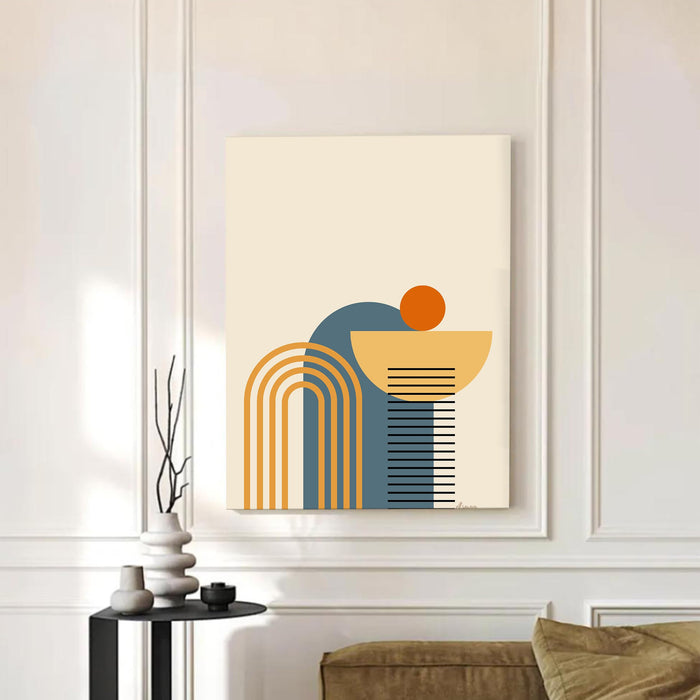 Abstract Smooth wrinkle Stretched Canvas Wall Art Modern Boho Illustration Painting for Home & Office Wall Decor, (16x22 Inch)