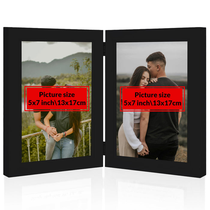 Art Street Customized Folding Table Stand Photo Frame for Valentine Gift, Couples Anniversary, Birthday| Personalized Book Style Frame for Two 5x7 In Photos