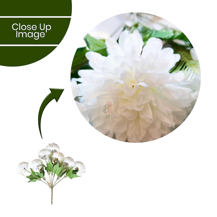 Art Street Artificial Flower Bunch| Silk White Hydrangea Flower for Home|
