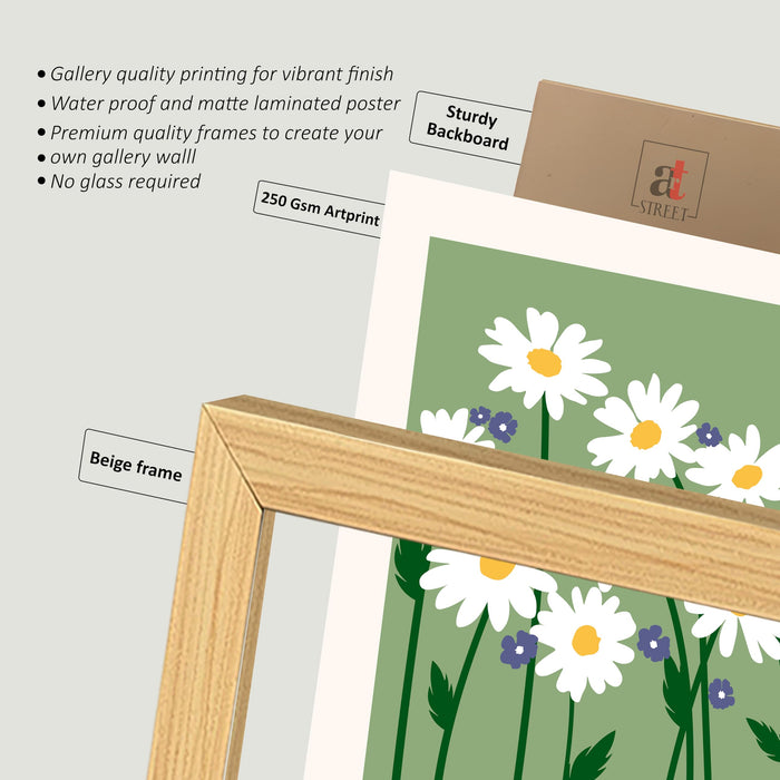 Abstract Botanical & Geometric Framed Painting Wall Art Set of 6 | Modern Neutral Prints | Beige, Brown & Black Tones | Engineered wood Frame Wall Décor, (Size: A3)