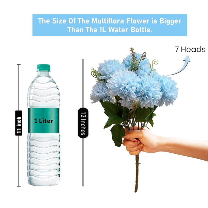 Art Street Artificial Flower Bunch| Silk Blue Hydrangea Flower for Home|