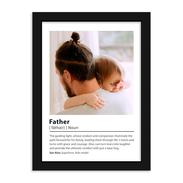 SNAP ART Personalised Gift For Father's Day Collage Customized One Photo Dad Photo Print with Quotes Frame (A4, 8.9x12.8 inch)