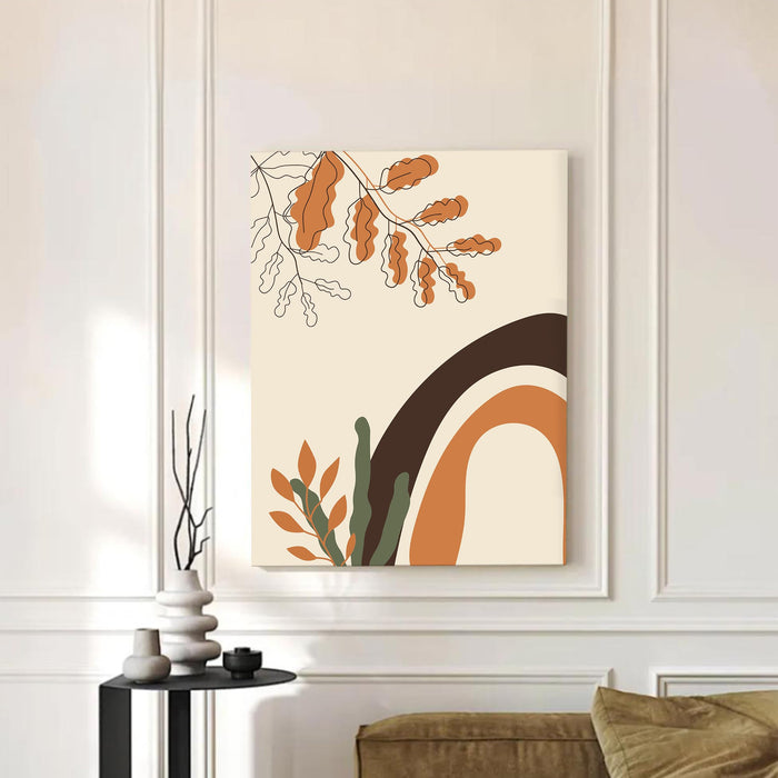 Abstract Nature Stretched Canvas Wall Art Modern Boho Illustration Painting for Home & Office Wall Decor, (16x22 Inch)