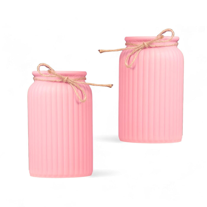 Beautiful Flower Vases PVC Pot for Plants Stand Elegant Ribbed Texture White Vase Made of Durable Plastic PVC Height - 15 cm