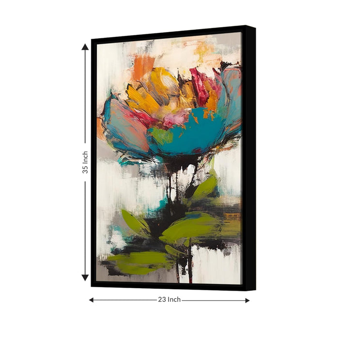 Canvas Painting Bouquet of White Sunflowers Framed For Living Room (Size: 23x35 Inch)