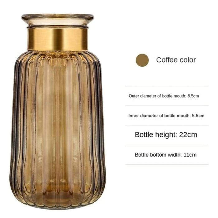 Glass Flower Vase for Modern Decorative Flower and Plants for Table Centerpiece Decoration (Blue, 11x22 cm)