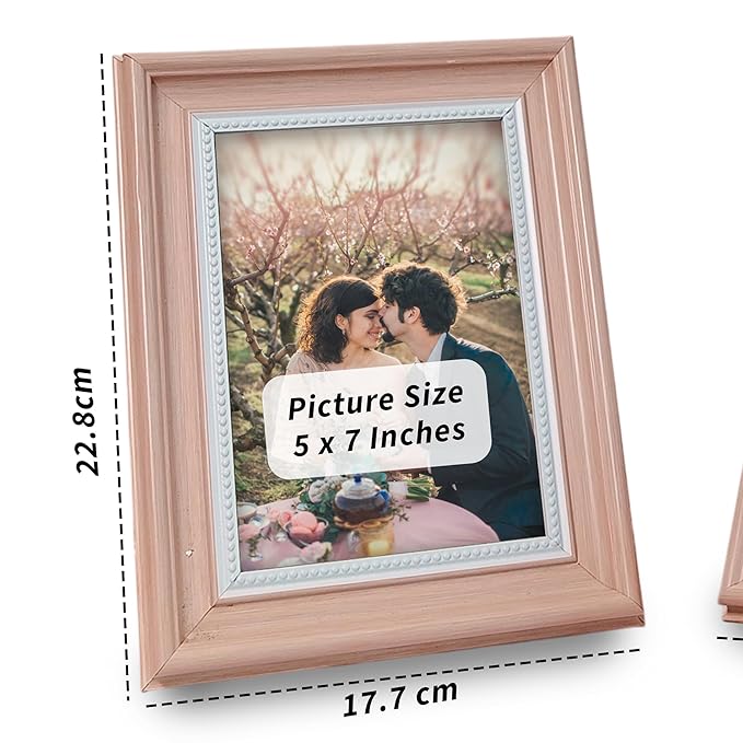 Photo Frame for Table, Plexi Glass, Engineered Wood Photo Frame (Pink)