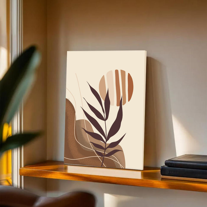 Abstract Desert Nature Sun Stretched Canvas Wall Art Modern Boho Illustration Painting for Home & Office Wall Decor, (16x22 Inch)