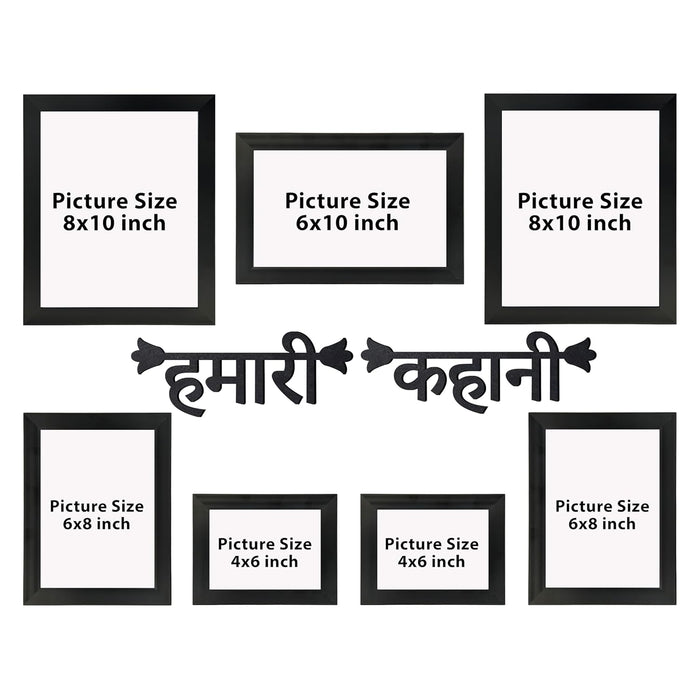 Wall Photo Frame for Home Décor (Set of 6), Hindi Quotes Photo Frame (3 pcs- 8x10 Inches, 3 pcs-6x8 Inches)