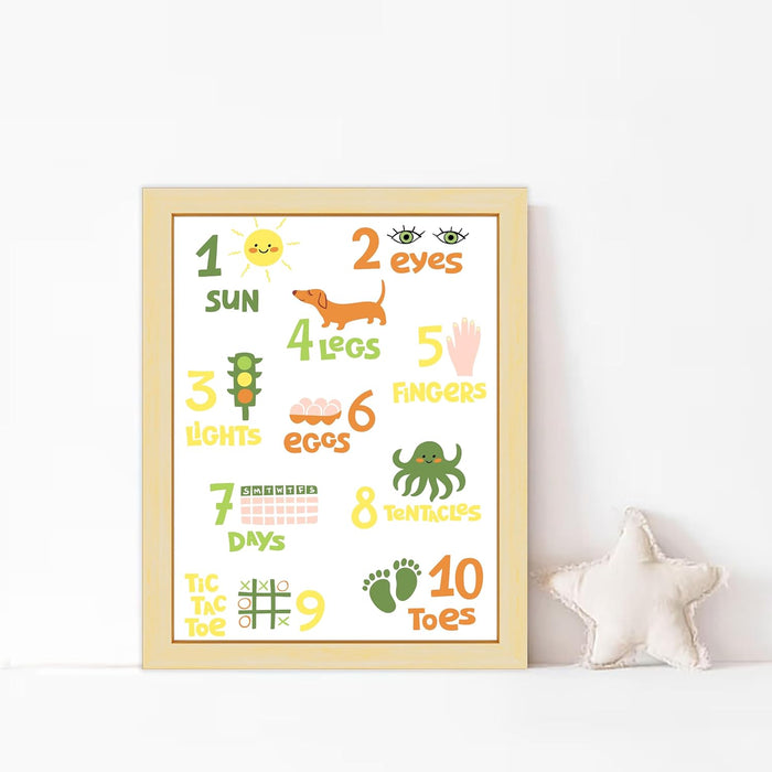 Art Street Numbers And Counting Practice Art Prints for Kids Room Decoration (Set of 1, 12.7x17.5 Inch, A3)