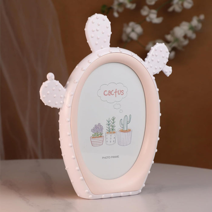 Kid's Photo Frame Creative Cute Cactus and High Definition Glass for Table Stand Table Top Picture Frames Suits For Kid's Room, Table 12x17 cm