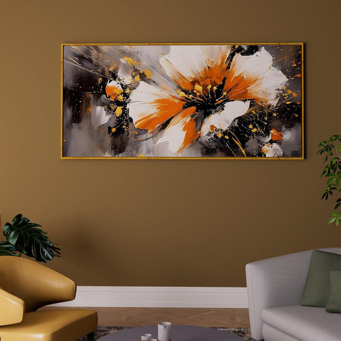 Colorful Tulip Garden Canvas Wall Art Print, Decorative Modern Framed Luxury Paintings for Home Décor (Green, 24x47 Inch)