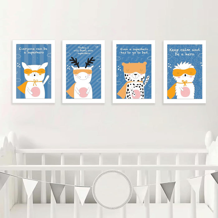 Art Street Be you heart love Walls Art Print for Kids Room Decoration (Set of 4, 8.9x12.8 Inch, A4)