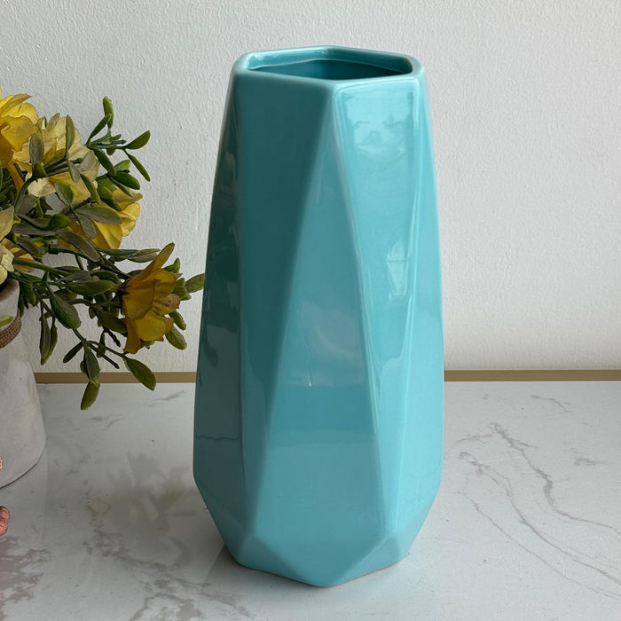 Art Street Modern Geometric Designed Decorative Ceramic Vase for Home Décoration,Office, Living Room, Bedroom (Size: 4x7.5 Inch)