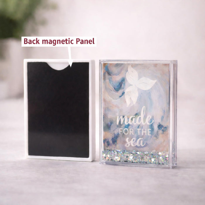 Art Street Silver Glitter Magnetic Photo Frame, Liquid Filled Photo Holder, Dynamic Shaking Glitter Photos Magnet, Unique Valentine’s Day Gift, Acrylic Fridge Magnet Frame, 2.3x3.7 Inch