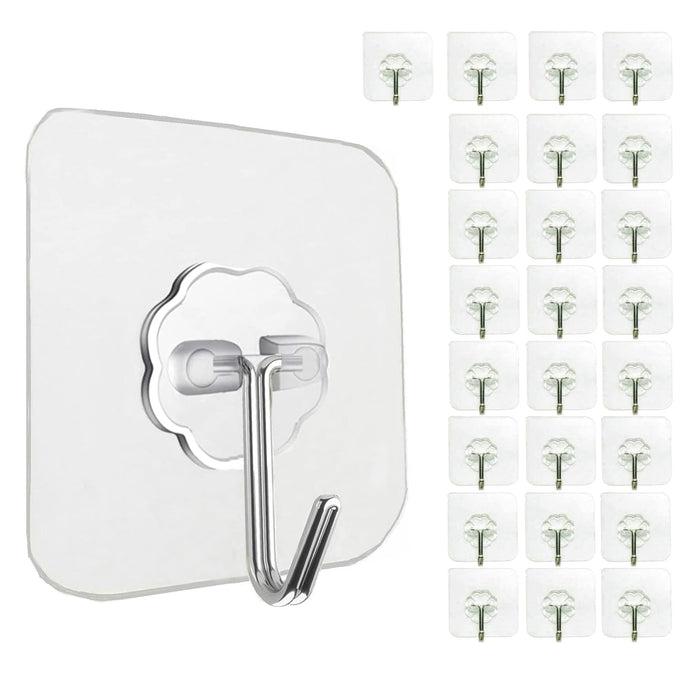 Art Street Adhesive Wall Hooks Heavy Duty Transparent, Versatile