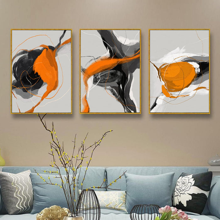 Blue Australian Canvas Painting For Home Décor (17x23 Inch, Set Of 3)