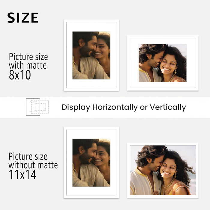Premium White Photo Frame Set of 6 for Living Room | Classic Wooden Picture Frames for Photos, Artwork & Kids Room | Wall Décor (8x10 Inch)