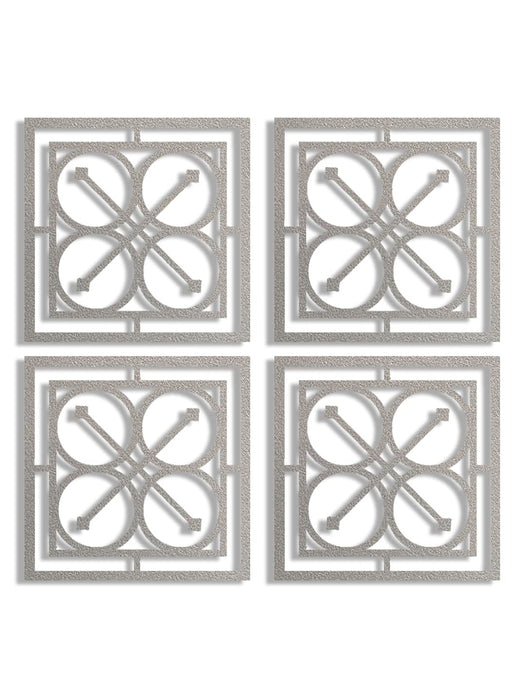 Modern Abstract Flower Design Ornaments, Decorative Wall Art, MDF Square 3D Jharokha Jali for  Home Decor (8x8 Inch)