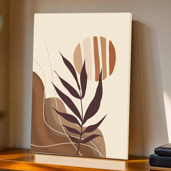 Abstract Desert Nature Sun Stretched Canvas Wall Art Modern Boho Illustration Painting for Home & Office Wall Decor, (16x22 Inch)