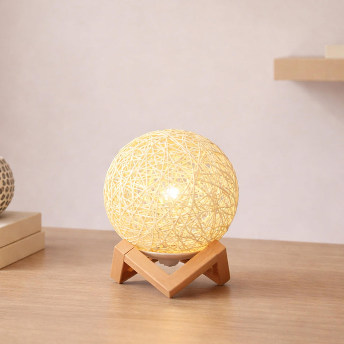 Decorative Wooden Bedside Table Lamp Night Light Desk Side Table Warm White Lamps for Living Room Bedroom 13x24 cm (with LED Light)