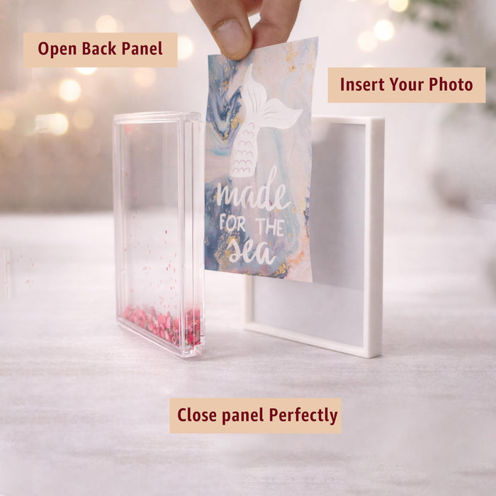 Art Street Customized Red Glitter Magnetic Photo Frame, Liquid Filled Photo Holder, Dynamic Shaking Glitter Photos Magnet, Unique Valentine’s Day Gift, Acrylic Fridge Magnet Frame, 2.3x3.7 Inch