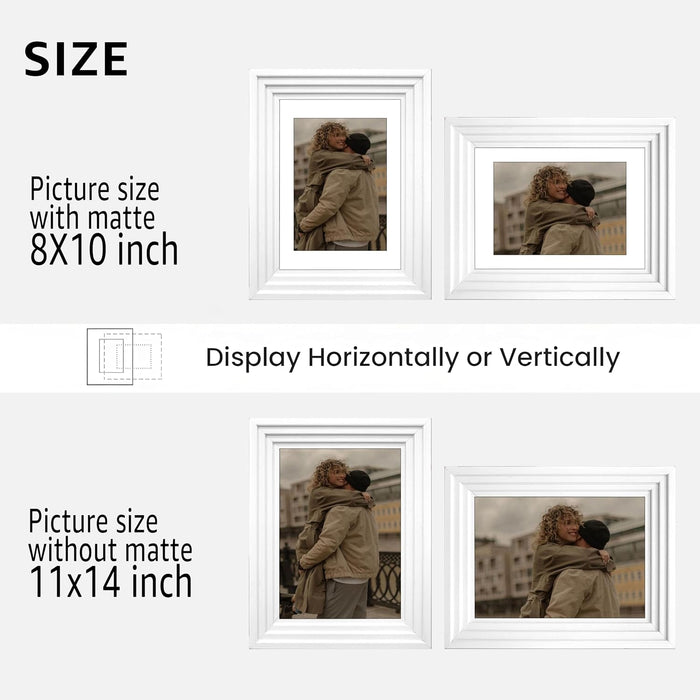 Premium White Photo Frame Set of 6 for Living Room | Classic Wooden Picture Frames for Photos, Artwork & Kids Room | Wall Décor (8x10 Inch)