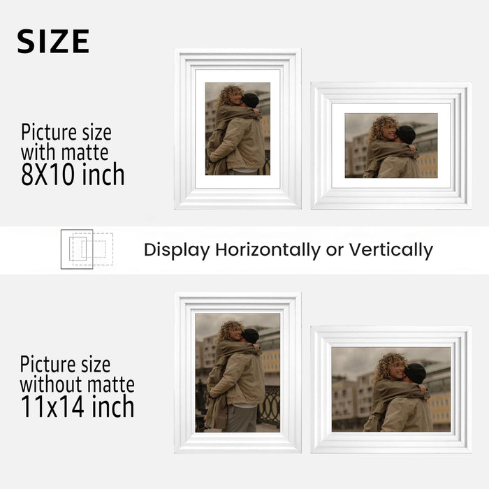 Art Street Luxury Photo Frame for living room, Modern Step Design Photo Frames for Photograph, Art Work, Kids Room Set of 9 (11x14 Inch, White)
