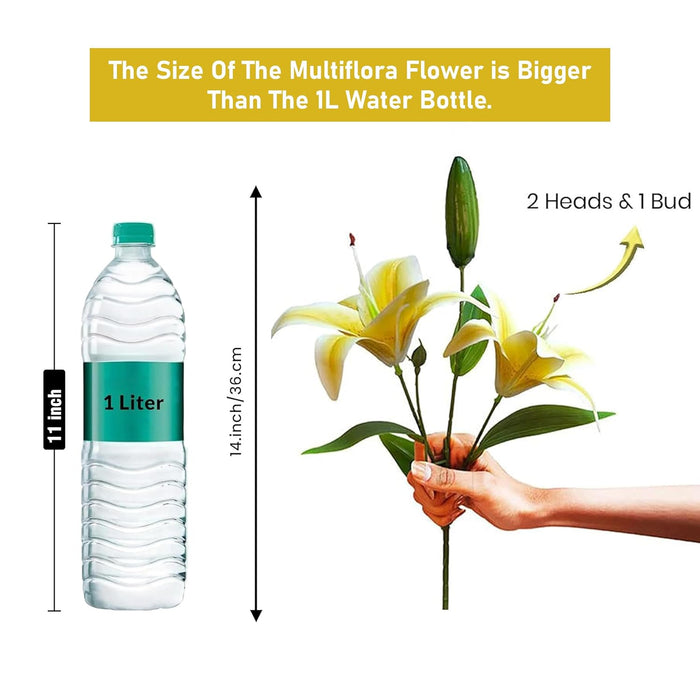 Art Street Artificial Yellow Lily Flower Stick for Vases or Pot Suited for Table Indoor