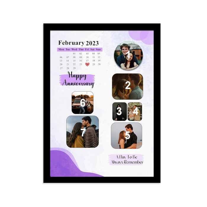 SNAP ART Customized Calender with 7 Photo Collage print for Mother, Dad Gifts Photo Frame With Photo Upload (A4)