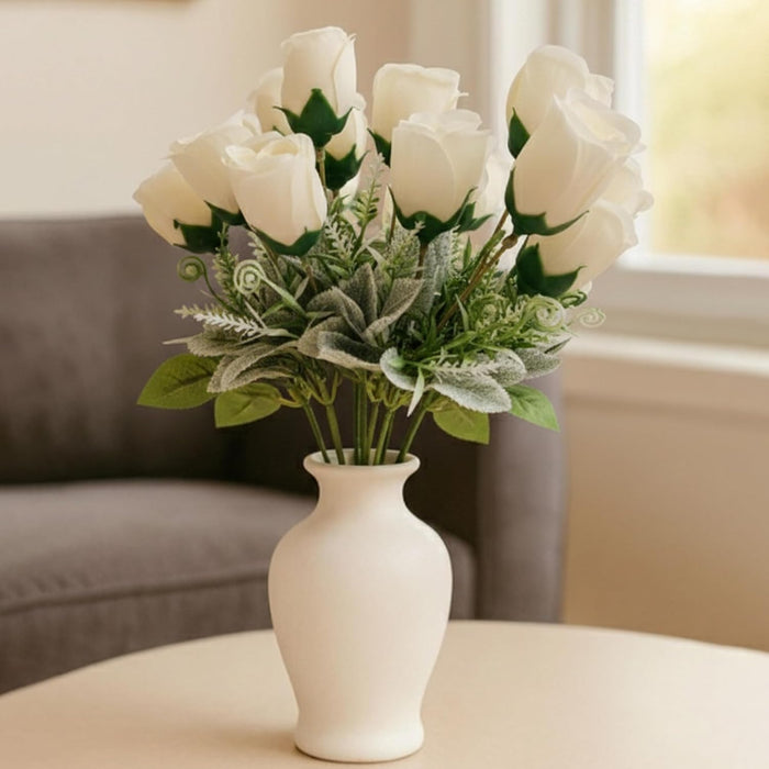 Art Street Artificial White Rose Flowers Bouquet for ' S Day, Rose Flowers Bunch