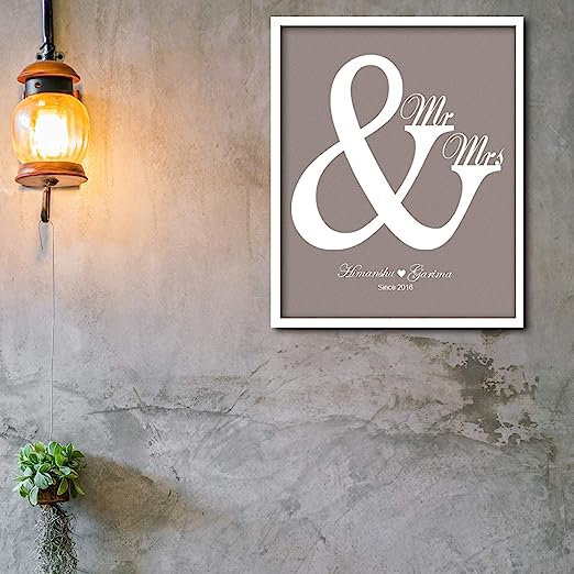 Art Street Personalized Mr. & Mrs. Photo, Wall Art Print Personalized Anniversary Gift :- Digitally Printed