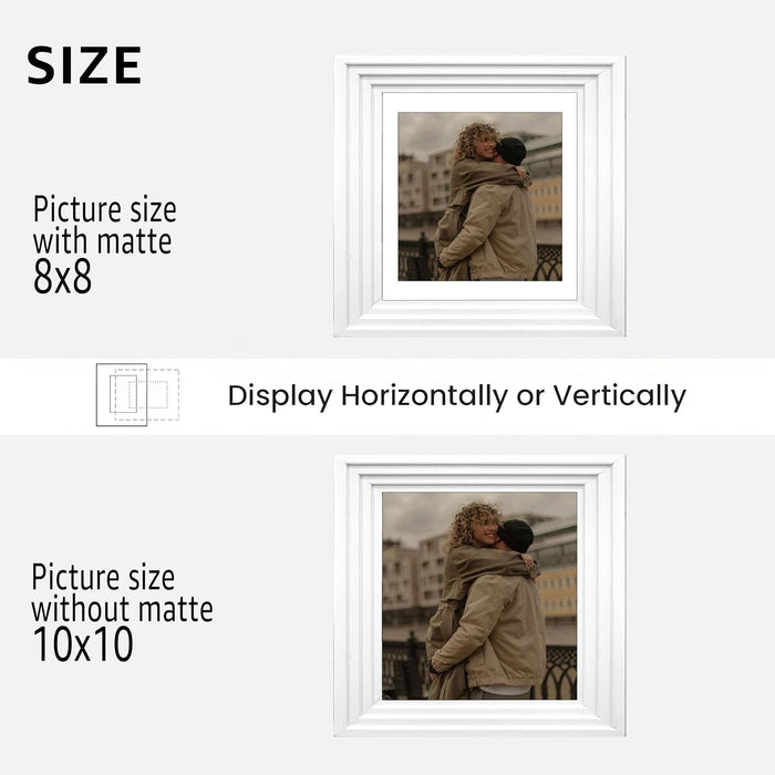 Premium White Photo Frame Set of 6 for Living Room | Classic Wooden Picture Frames for Photos, Artwork & Kids Room | Wall Décor (8x10 Inch)