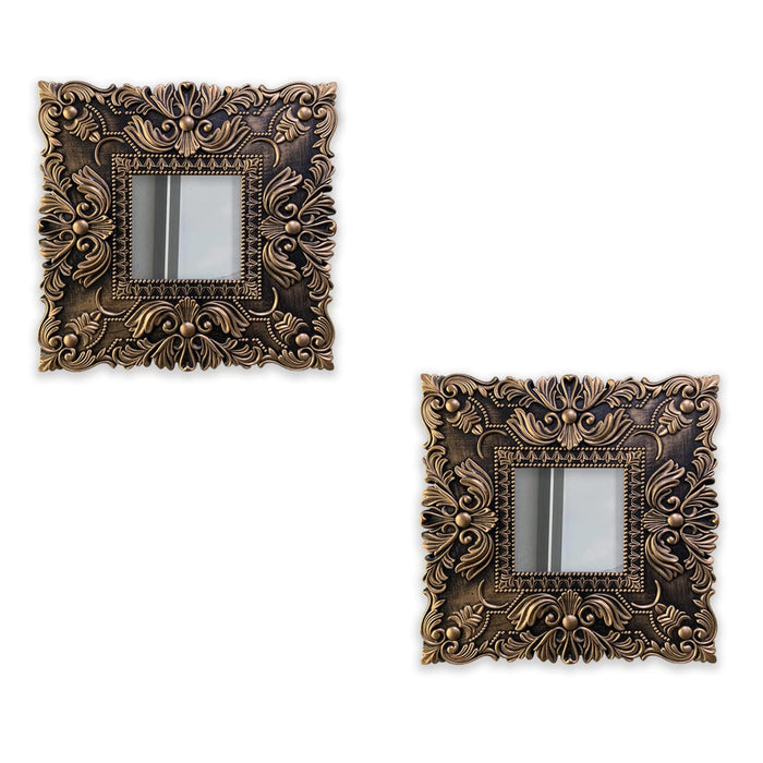 Vintage Decorative Wooden Photo Frame Antique Finish, Square Shape Decorative Wall Mirror for Home Dcor