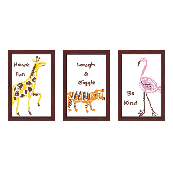 Art Street Have Fun Animals Walls Art Prints for Kids Room Decoration (Set of 3, 8.9x12.8 Inch, A4)