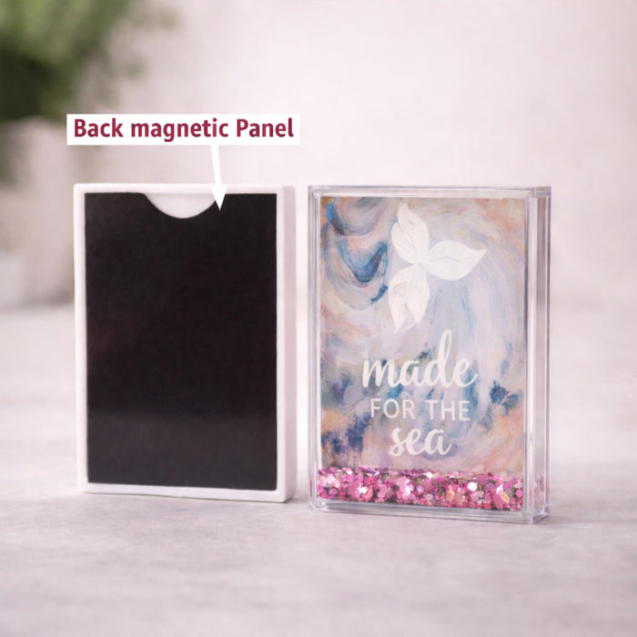 Art Street Pink Glitter Magnetic Photo Frame, Liquid Filled Photo Holder, Dynamic Shaking Glitter Photos Magnet, Unique Valentine’s Day Gift, Acrylic Fridge Magnet Frame, 2.3x3.7 Inch