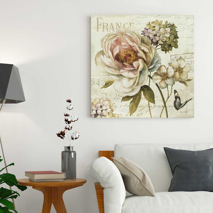 Stretched Canvas Painting Garden Theme Wall Art Print for Living Room (22x22 Inch)