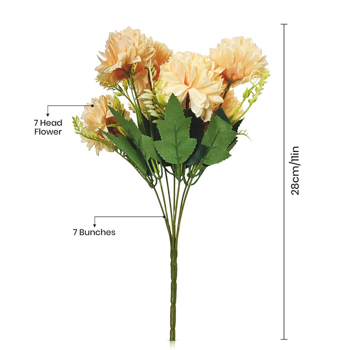 Art Street Artificial Flower Bunch| Silk Peach Hydrangea Flower for Home|