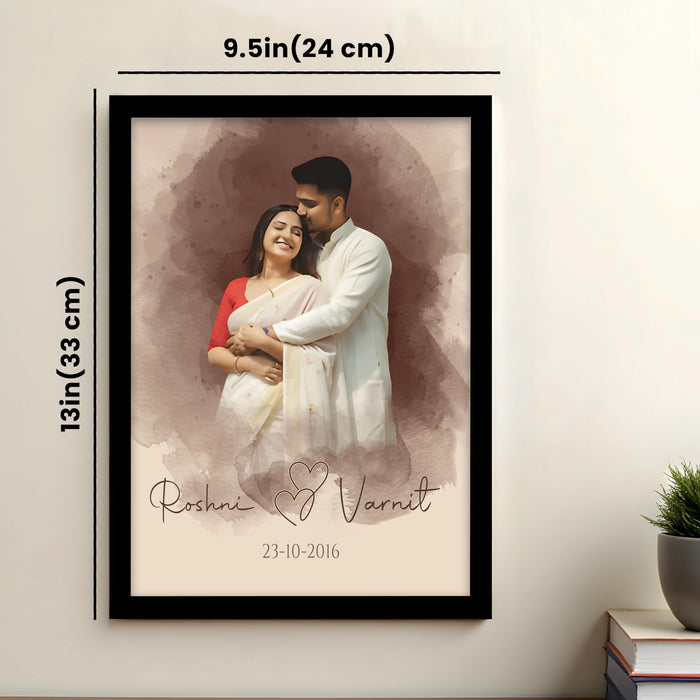 Art Street Customized Gifts for Couple Anniversary Photo Frame Personalized Valentine Gift for Couple, Husband, Wife and Anniversary (8x12 Inch)