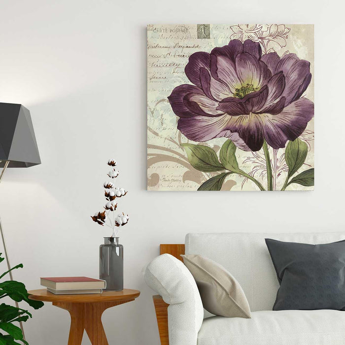 Stretched Canvas Painting Garden Theme Wall Art Print for Living Room (22x22 Inch)