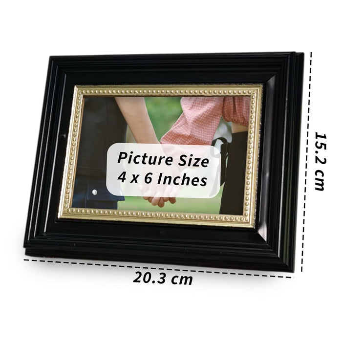 Photo Frame for Table, Plexi Glass, Engineered Wood Photo Frame (Black)