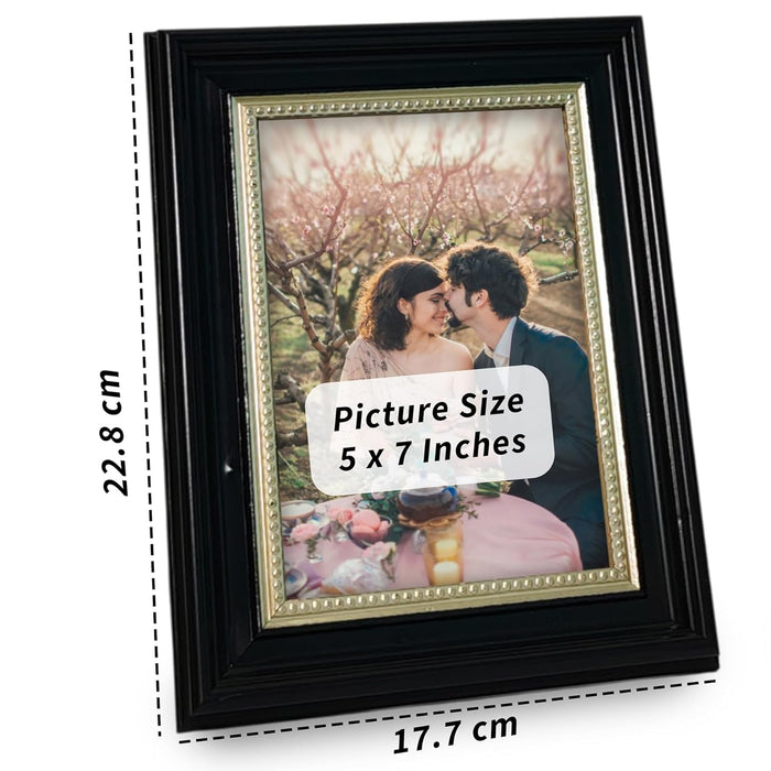 Photo Frame for Table, Plexi Glass, Engineered Wood Photo Frame (Black)