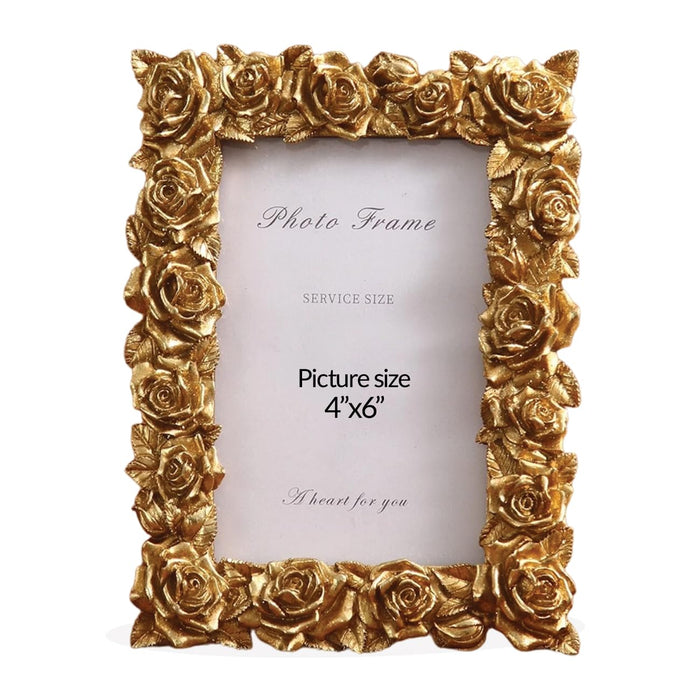 Geometric Gold Glass Photo Frame 4x6 Inch | Modern Metal Picture Frame for Tabletop Display | Wedding Dress, Home Décor & Gift