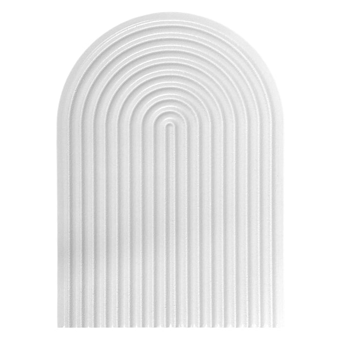 Boho Wall Hanging - Blue Ribbed Textured Blue Arched Wooden Décor, Boho, Wooden Wall Hanging – 22x31 cm