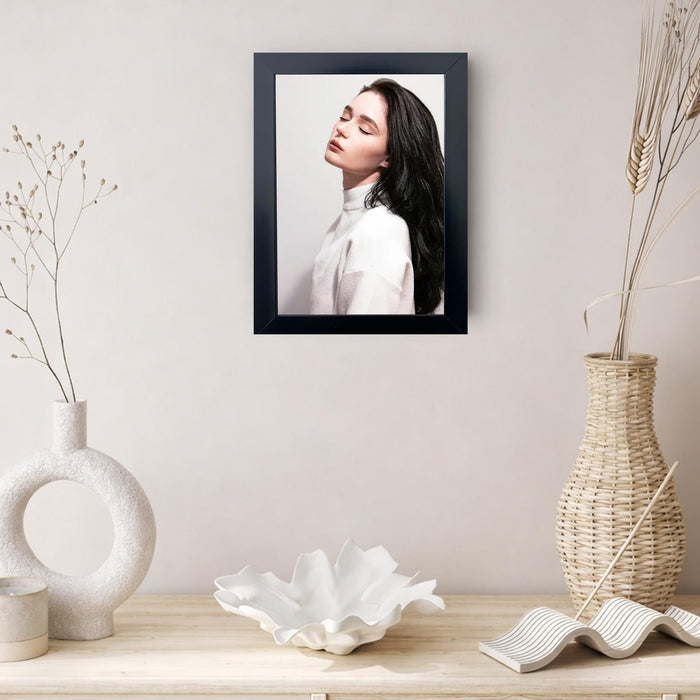 Art Street Black Photo Storage Box with Magnetic Closure, Picture Frame for 5x7 Photos, Foldable Image Storage Case with Elastic Strap, Tabletop and Wall Mount Display Frame, Size 15 x 20 cm