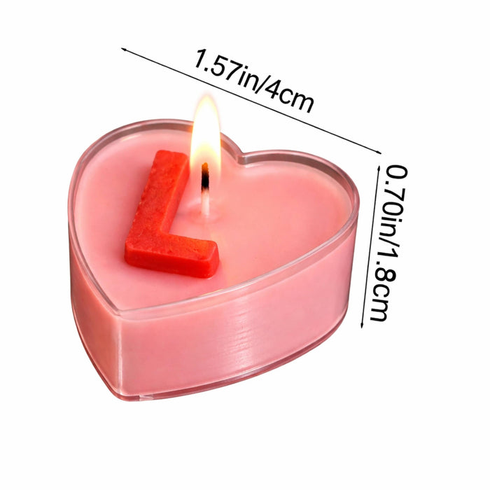 Love Candles Heart Shaped Set Pack of 4 Candle for Valentine’s Day, Romantic Scented Candles for Decor Proposal, Anniversary Gift Girlfriend Boyfriend Spouse Rose Fragrance Candle 1.8x4 cm Art Street